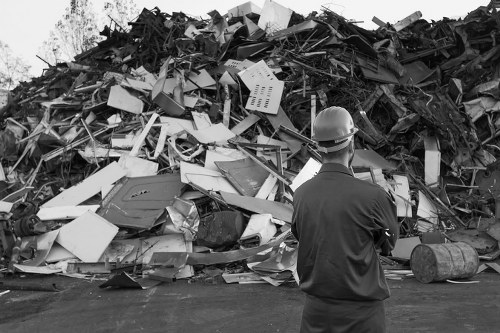 Skip Hire Westminster team preparing a skip for delivery