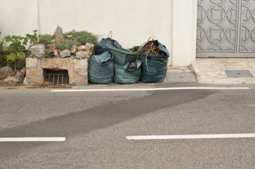 Community members participating in recycling